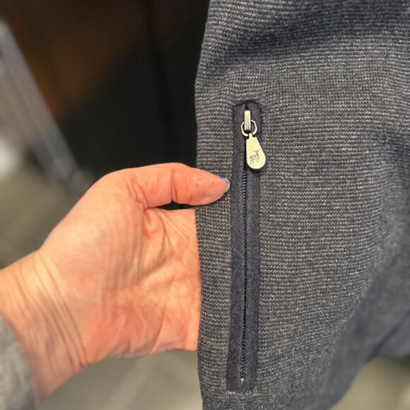 Raffi Cardigan Sweater Mens L Black Gray Full Zip Pockets SzM - Picture 2 of 8